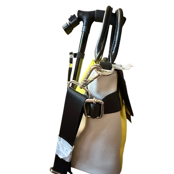 Tahari Yellow and Black Shoulder and Crossbody 2 Way Bag NWT - Picture 3 of 11